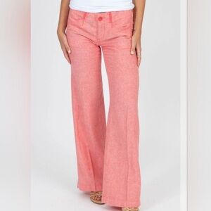 Anthropologie Pilcro Linen Blend Wide Leg Pants Trousers Women’s Size 0 Low Rise